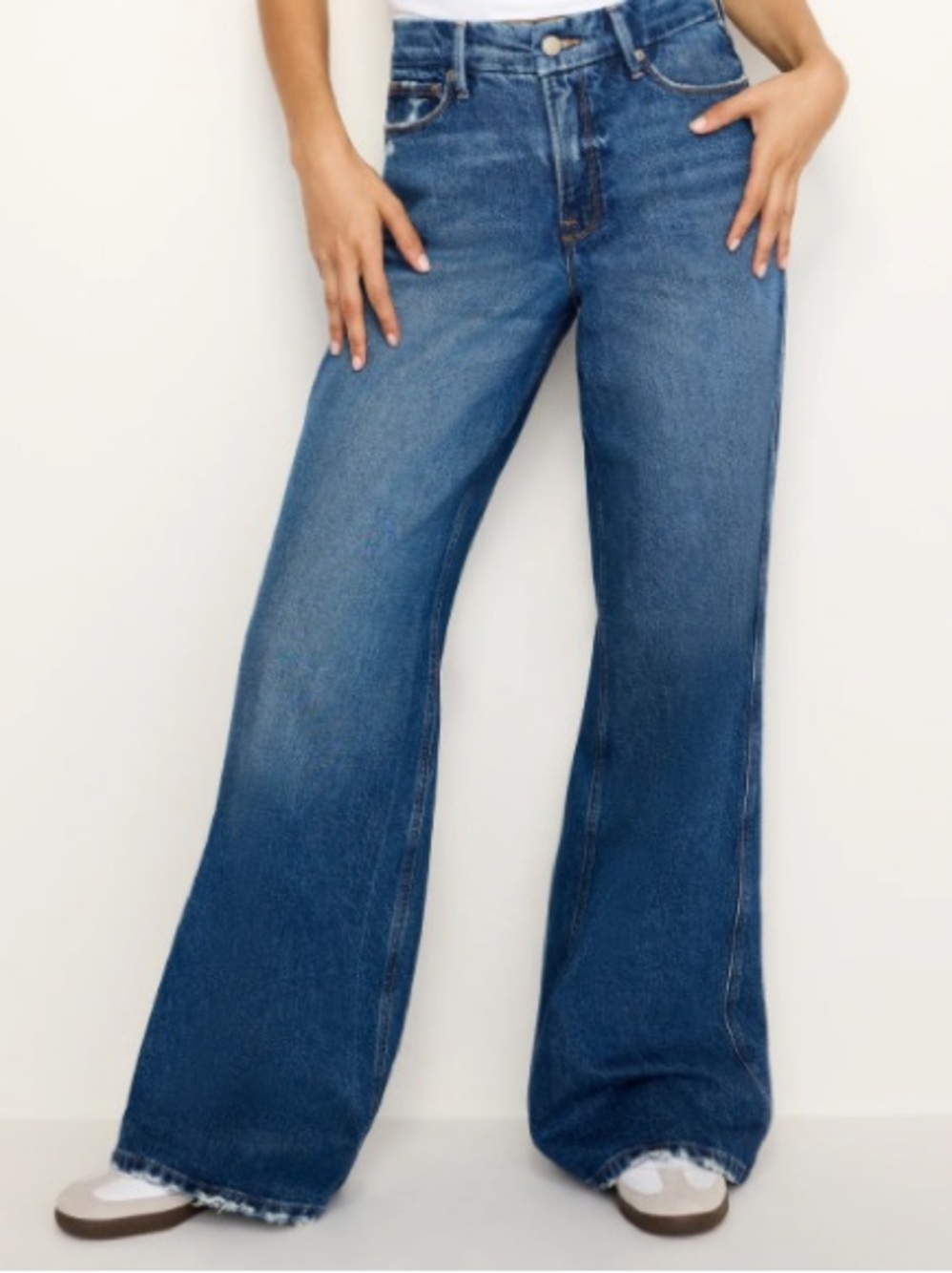 Good American  “Good Skate”Wide-Leg High-Rise Jeans